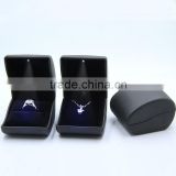 Black rubber paint diamond jewelry boxes LED lights ring box