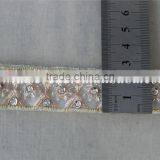 2.5cm Beaded Organza Embroidery Lace Trim With Cup Sequins in Rose Gold thumbnail-6