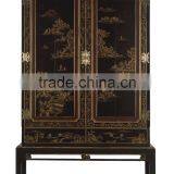 Chinese Styel Solid Wood Hand Painted Two Doors Wardrobe With Drawers thumbnail-1