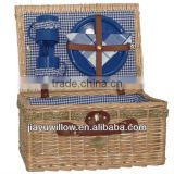 factory China supplier cheap empty wicker picnic basket with lid and handle on sale