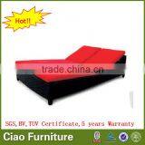 Outdoor Pool Rattan Double Red Sun Lounger Furniture thumbnail-1