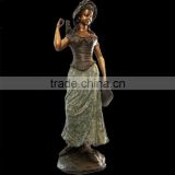 Casting large lady outdoor brass sculpture in sculptures