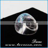 Resin Preserved Flowers Ring Jewelry Resin Ring With Clear Real Flowers/glitter/silver Gold Foil thumbnail-6