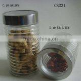 Transparent Cylinder Glass Canister Sets thumbnail-1