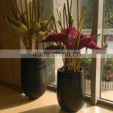 Black Round Fiberglass Flowerpot thumbnail-5