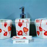 Ceramic Sweet Heart Bathroom Accessory Set thumbnail-1