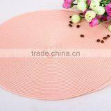 Woven Table Mats/Round PP Tablemats/placemat, Pink Color