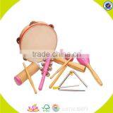 оптовая изысканная деревянная тамбуринка-игрушка в нескольких цветах, деревянная тамбуринка-игрушка, а также популярная детская деревянная тамбуринка W07F002 thumbnail-2