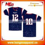 Hongen Apparel Wholesale Sublimated American Football Jersey Cheap Custom Embroidered Football Jersey Team American Rugby Jersey thumbnail-1
