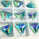 Shinny Triangle Crystal Flat Back Sew on Loose Beads for Wedding Dress thumbnail-2