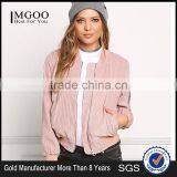 MGOO Custom Made 2017 Pink Corduroy Women Jackets Plain Zip Up Bomber Jackets For Spring Coat Fashion Streetwear thumbnail-1