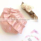 New Style Cotton Baby Pink Kids Shorts Wholesale Baby Ruffle Bloomers thumbnail-2