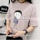 2017 OEM Anti-Wrinkle Unique Design Amazing Quality Hot-selling Best Choice Short Sleeve Casual Manufacture T-shirt Women thumbnail-2