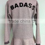 Hotsale Design Bad Ass Printed Winter Women Wool Sweatshirt Dress Jersey Fabric Made in China thumbnail-2
