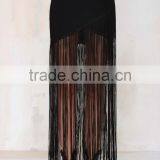 New Design Fashion With Belts Around Asymmetrical Fringe Long Skirt thumbnail-4