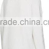 Women Wearing Sexy Design V Neck Blank White Sweater With Rolled Cuffs With Buttons thumbnail-3