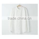 Linen/Cotton Mandarin Collar Long Sleeve Blouse/casual Shirts for Women thumbnail-1