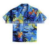 OEM Custom Coconut Button Print Boys Aloha Shirts thumbnail-1