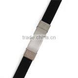 Black Blank Pattern 304 Stainless Steel College Silicone Beautiful Newest Wristbands Bangle thumbnail-3