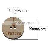 Wood Sewing Buttons Scrapbooking 2 Holes Round Natural Message Pattern I Love Grandpa " thumbnail-2