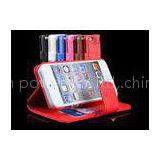 Hybrid Wallet Apple iPhone PU Leather Cases Stand for iphone 5 , Black / White / Red