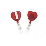 Adjustable Red Heart shape ABS Retractable ID Badge Reels holder for office 30224