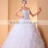 A-line Wedding Dress Open Back Floor-length Strapless Lace Tulle With Lace Bridal Gown P001 thumbnail-3