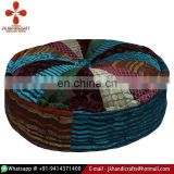 Indian Handmade Velvet Round Floor Cushion