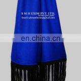 Silk Pashmina Stoles, Scarf With Sued Trims thumbnail-2