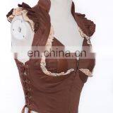 Steampunk Sleeveless Crop-top With Synthetic Leather thumbnail-3