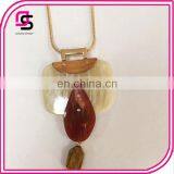 Geometric Shape of the Original Color of the Tiger Stone Pendant Long Necklace for Ladies thumbnail-1