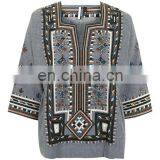 New Fashionable Patch Work Blouse Designs All Hot Sexy Women Blouse and Shirt for Ladies African Style thumbnail-2