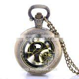 New Black Doctor Who Design Pocket Watch Necklace Vintage Pendant Quartz Unisex Pocket Watch Wholesale Fast Shipping thumbnail-4