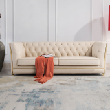 Luxury Leather Cushion Solid Wood Structure Pull Clasp Living Room Sofas thumbnail-4