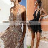 LAITE D2139 Women Sleeveless Sequin Party Club Dress V-Neck Backless Sexy Dress Birthday Dress for Women thumbnail-2