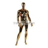 Noble Gold Chrome Fiberglass Europe Asian Full Body Muscle Male Mannequin thumbnail-1