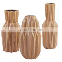Nude Color Hand Painted Geometric Design Shape Ceramic Vase Floor Porcelain For Home Decoration thumbnail-2