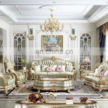 2021 Luxury Furniture Living Room Sofa Set Wood Carving Sofa Set Designs Elegant Leather Furniture thumbnail-1