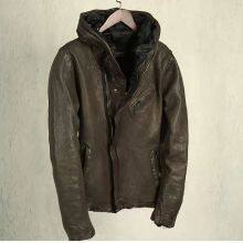 NEW FASHION 2022AW MEN'GENUINE LEATHER WASHED LAMBSKIN LEATHER JACKET thumbnail-5