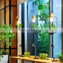 Indoor Decoration Pendant Lamp Black White Vintage Simple Nordic Chandelier Small Fresh Green Plant Pendant Light thumbnail-2