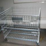High Quality Folding Metal/steel Wire Storage Cage With Wheels