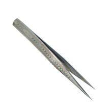 Stainless Steel Tweezers Corrosion Resistant Silver Stainless Steel Tweezers All Metal Clip Pointed Elbow Multi Specification ST Tweezers With Texture ST-16 thumbnail-5