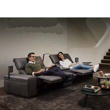 New Italian Minimalist Leather Coffee Table Sofa Combination Living Room Electric Smart Home Theater Audio-Visual Room Sofa thumbnail-2