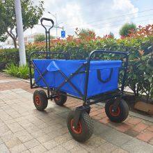 Collapsible Utility Beach Cart 3.00-4 Wheels Tools Trolley Eco-Friendly Folding Wagon Hand Cart thumbnail-3