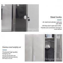 Fábrica chinesa de atacado de armários de aço inoxidável com múltiplas portas, resistentes a arranhões e desgaste, com maçanetas de alumínio para escolas e escritórios thumbnail-3