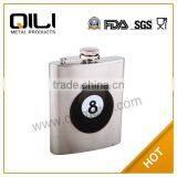 7oz Stainless Steel Matt Finish Mini Bottles of Alcohol With Silk Screen Logo