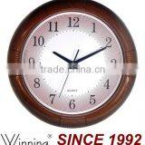 2014 Wooden Color Plastic Material Quartz Wall Clock