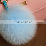 Fashion Trendy Women Girls 100% Real Fur Pom Pom Key Chains thumbnail-2