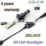 2 Years Warranty !! Hi/lo Beam G5 Led Headlight Super Brightness Auto Led H13 6000lm Headlamp With 6500k for More Safer thumbnail-3