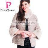 2015 Women Winter Short Embroidered Coats With Beaver Rabbit Skin Collar Detachable Cuff